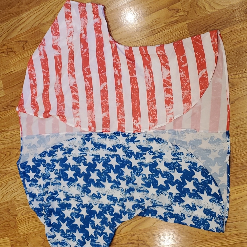 Womens, medium, American Flag kimono style cover up